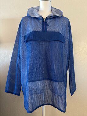 Liz Claiborne (Liz & Co). Beach, Swim Cover-Up Hooded Tunic – Blue